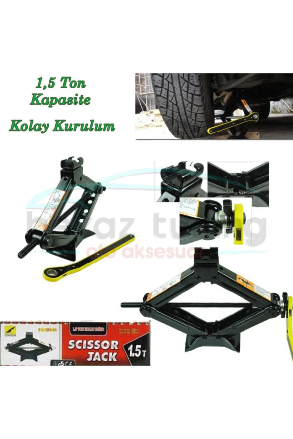 Kriko Cırcırlı Renault Tip Kurba Akordion 1,5 Ton Kapasiteli