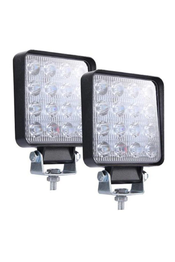 Off Road Gündüz Farı 16 Led Kare Çalışma Lambası 48 Watt