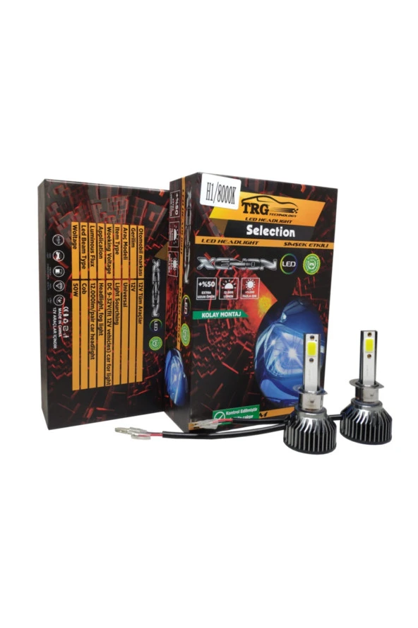 Led Xenon Mini/slim Far Ampülü H1 Şimşek Etkili 8000k, 12.000lm