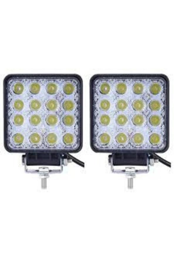 Off Road Sis Farı - Lamba 16 Led Kare Çalışma Lambası 2 Adet - Resim 2