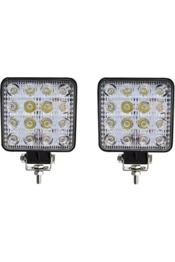 Off Road Sis Farı - Lamba 16 Led Kare Çalışma Lambası 2 Adet - Resim 2