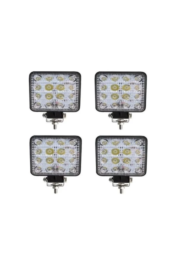 16 Ledli Çalışma Lambası 12-24 Volt Uyumlu 1 Yıl Garanti 4 Adet