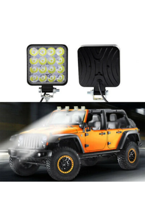 10 Adet 16 Led Off Road Sis Fari Sis Lambasi Çalisma Lambasi Projektör - Resim 3