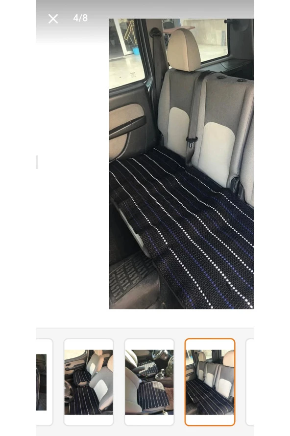 Terletmez Oto Kilim Ön Ve Arka 3lü Serme Set Serme Kilim Siyah Beyaz - Resim 2