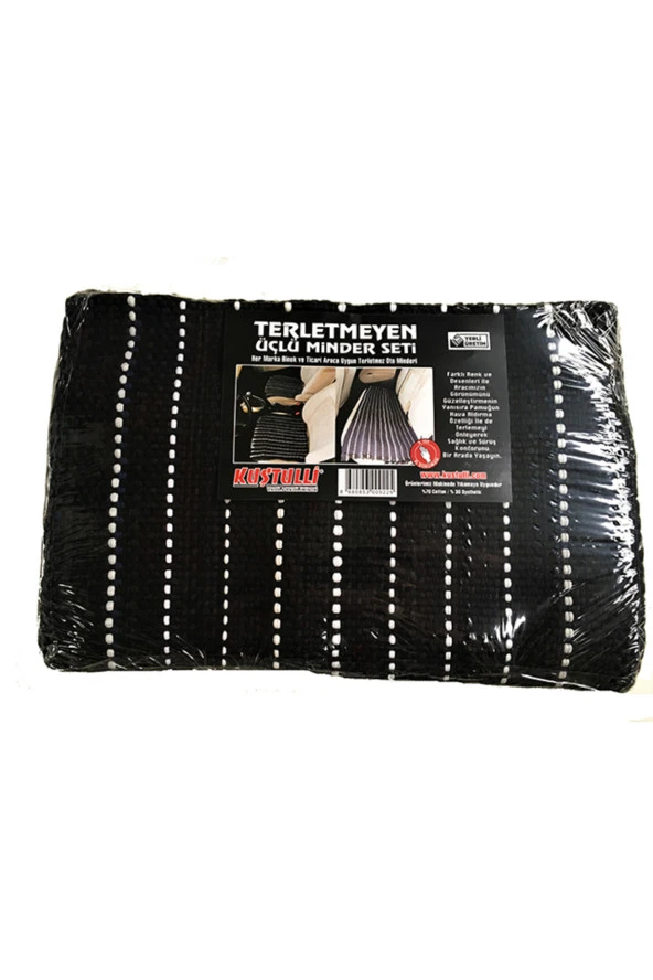 Terletmez 3lü Minder Set(SIYAH/BEYAZ)( N11-408)