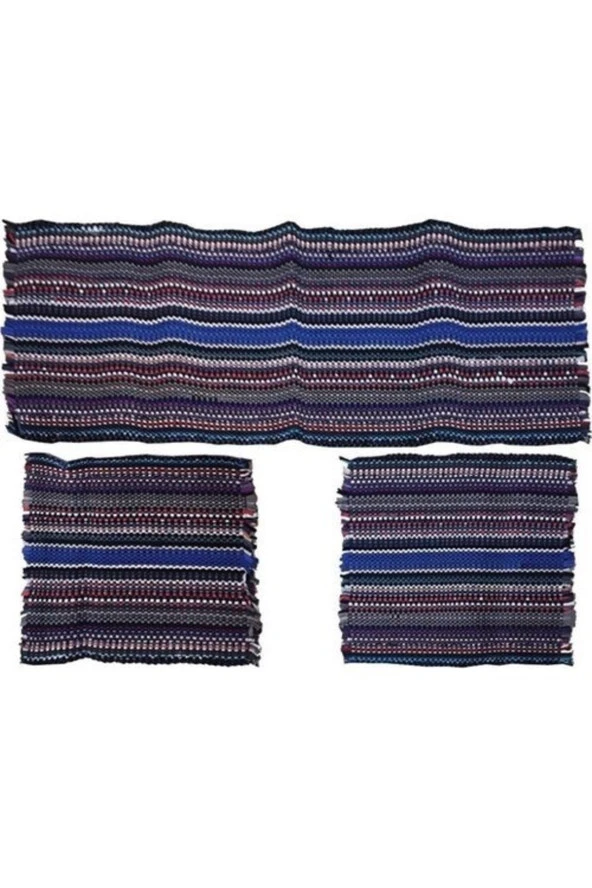Oto Koltuk Serme Kilim Minder Siyah Beyaz 3 Lü Set - Resim 2