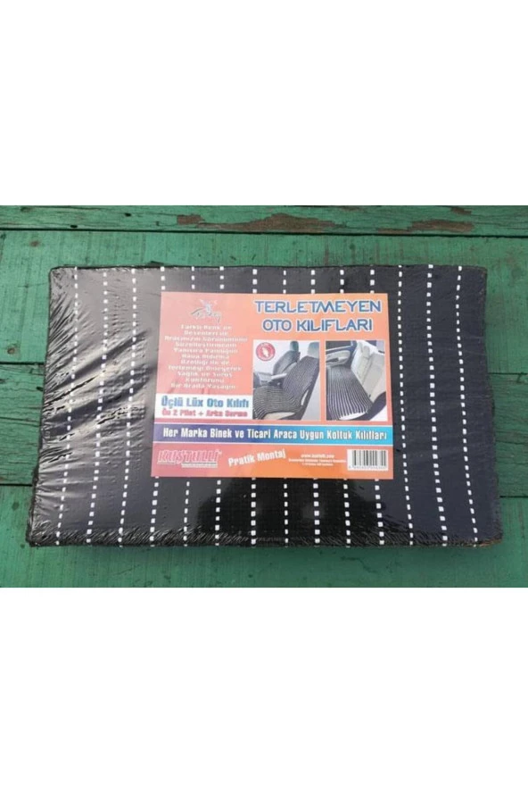 Kustuli 3lü Lux Pilot Oto Kılıfı Siyah/beyaz (arka Koltuk Serme) 18066 ürün görseli