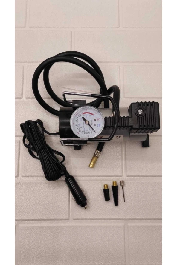 Araba Oto Araç Lastik Şişirme Pompası Metal Gövde Kompresör 150 Psi Çakmaklık Girişli - 2