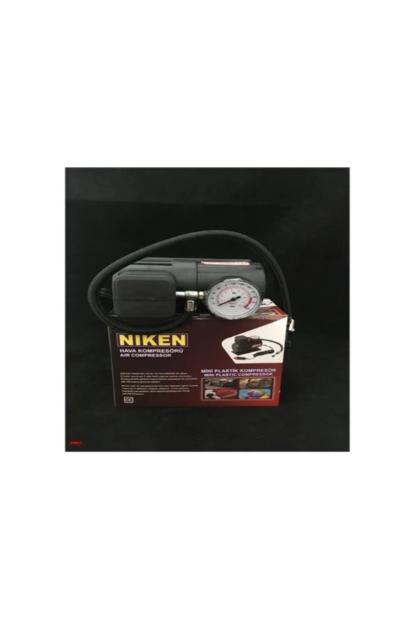 Niken Plastik Gövdeli Siyah Mini Oto Araç Hava Kompresörü 12V Uyumlu - 3