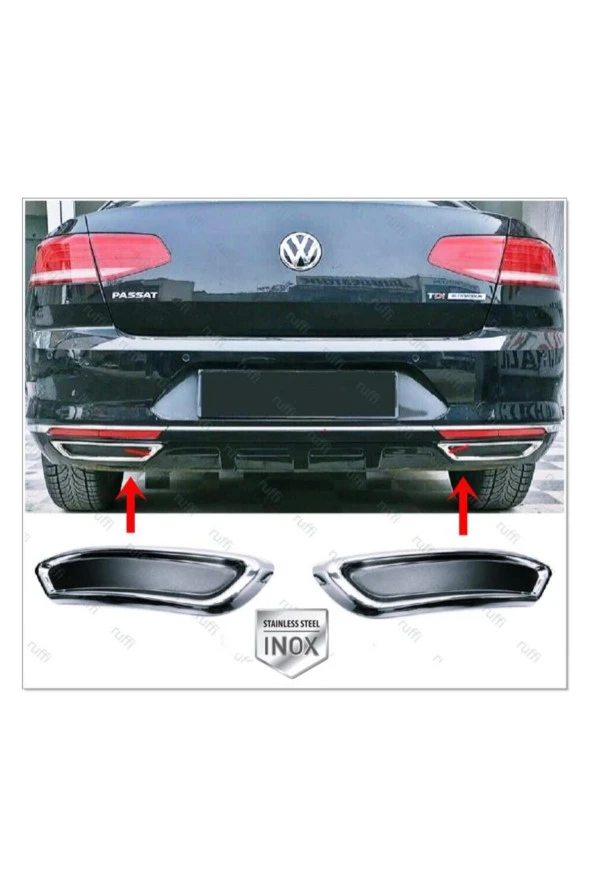 Vw Passat B8 Krom Egzoz Görünümlü Difüzör 2015-2019 P.çelik