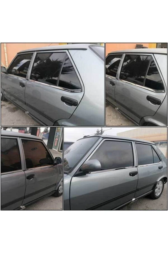 Fiat Tofaş Şahin-doğan-kartal Uyumlu Krom Cam Çıtası Paslanmaz Çelik 6 Parça ürün görseli