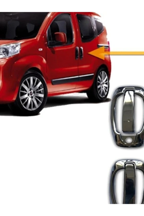 Fiat Fiorino 2008> Krom Kapı Kolu 4 Kapı 8 Parça Paslanmaz Çelik ürün görseli