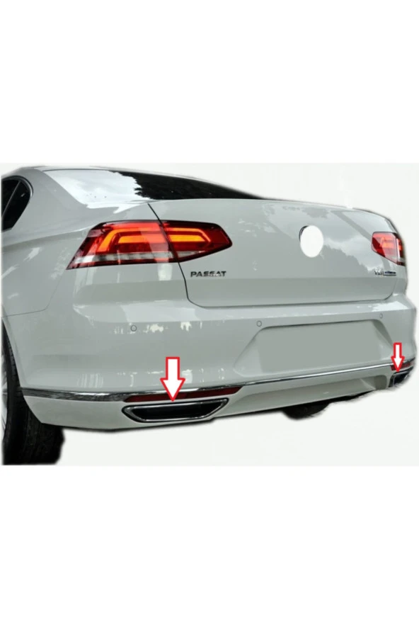 Vw Passat B8 Uyumlu Egsoz Çıkış 2 Parça Krom 2015 - 2018 Uyumlu ürün görseli