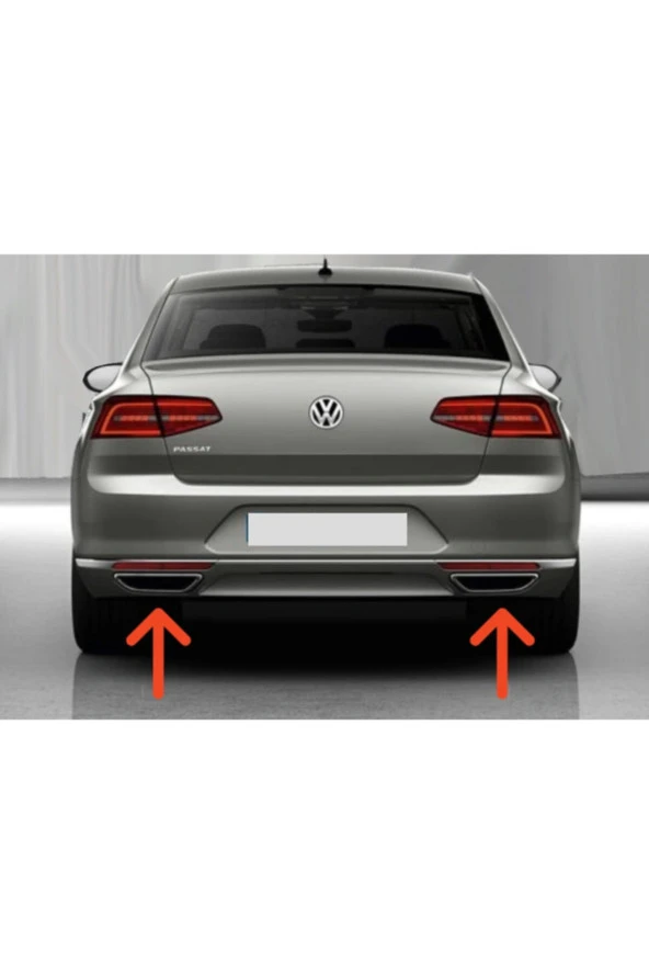 Volkswagen Passat B8 Krom Egzoz Ucu 2 Parça 2014 Üzeri Çelik ürün görseli