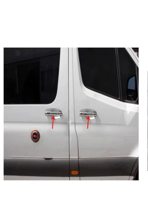Mercedes Sprinter Kapı Kolu 2006 + 4 Kapı Paslanmaz Çelik 8 Parça - Resim 2