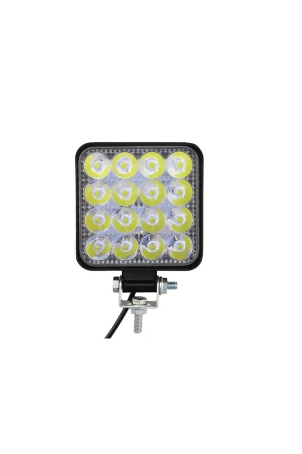 Off Road Beyaz Işık Sis Farı Lambası 16 Led Kare 12-24v 48 Watt 20 Adet - Resim 2