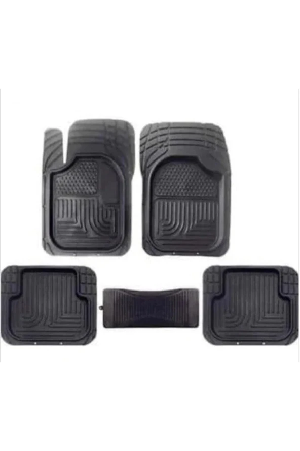 Siyah Tüm Araçlar İçin Uyumlu Havuzlu Paspas 5 Parça - Resim 2