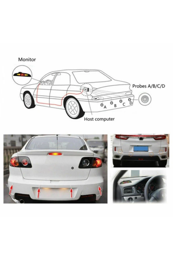 Türkçe Konuşan Park Sensörü Led Göstergeli Gri - Resim 3