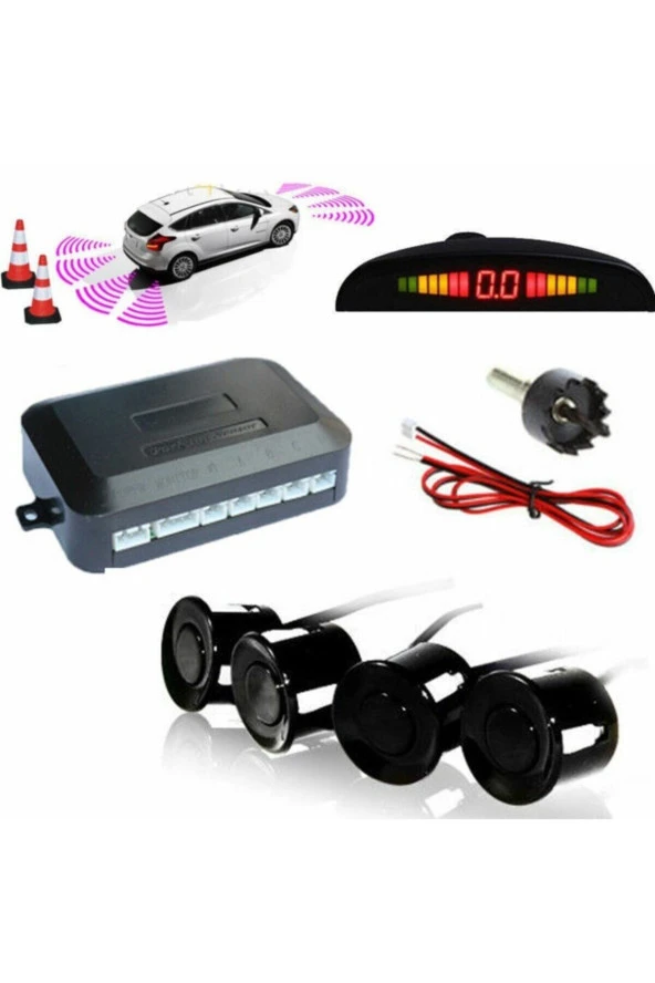 Türkçe Konuşan Park Sensörü Led Göstergeli Gri ürün görseli