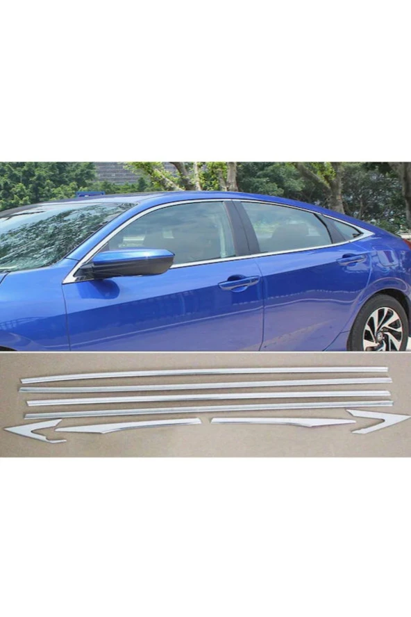 Honda Civic FC5 Cam Çıtası 8 Parça 2017 Sonrası İçin Uygundur - Resim 2