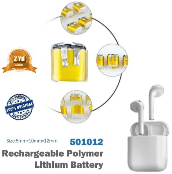 Bluetooth Kulaklık Pil Batarya 3.7v 40 mah Şarjlı Li-polimer ölçüler : 9mmx9mmx4mm) - Resim 3