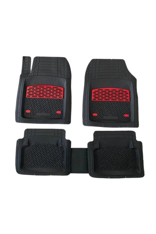 Hyundai Getz Uyumlu Universal Derin Havuzlu Paspas Krom Kırmızı