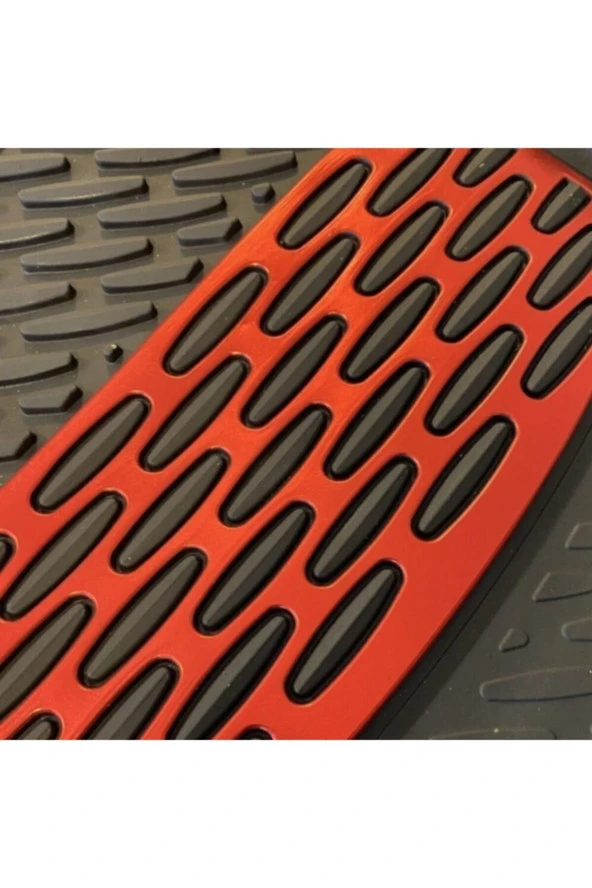 Skoda Favorit 1989 1995 Kesilebilir Uyumlu Universal Paspas Derin Havuzlu Krom Kırmızı - Resim 2