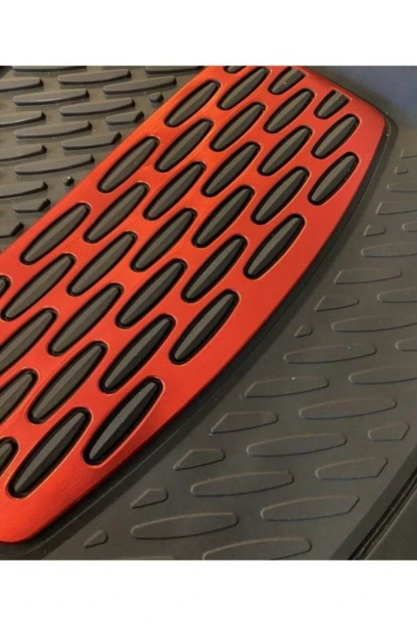 Honda Civic Sedan Uyumlu Universal Derin Havuzlu Paspas Krom Kırmızı - Resim 2