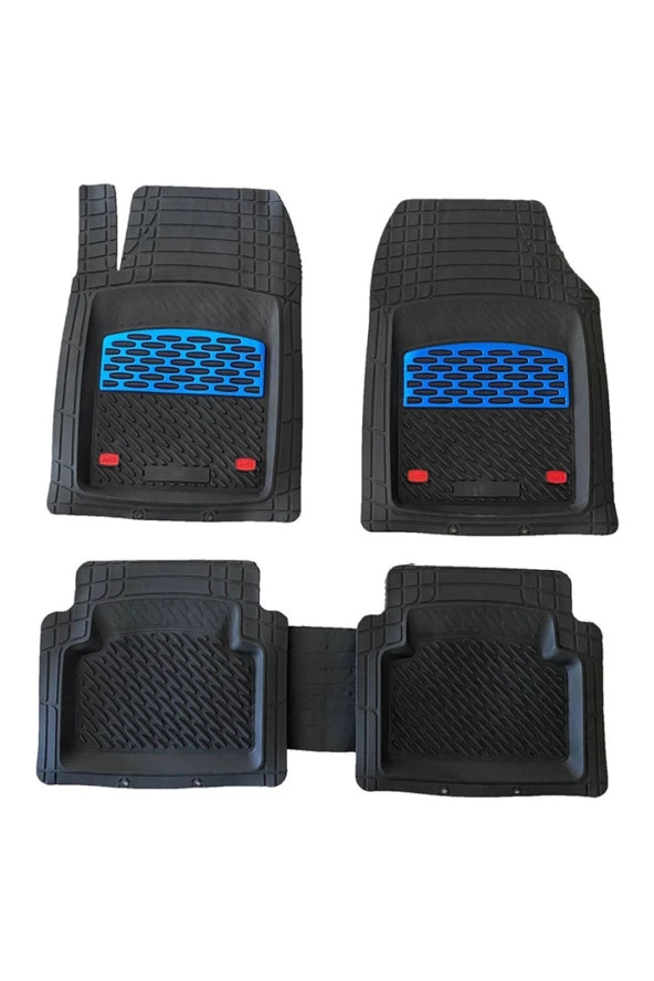 Peugeot 206+ Uyumlu Universal Derin Havuzlu Paspas Krom Mavi ürün görseli