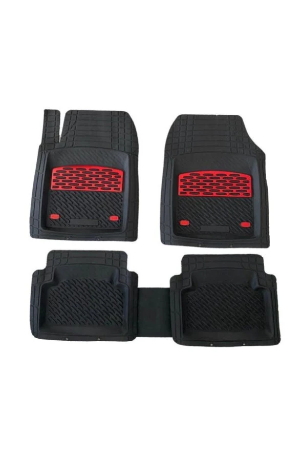 Kia Rio Uyumlu Universal Derin Havuzlu Paspas Krom Kırmızı ürün görseli