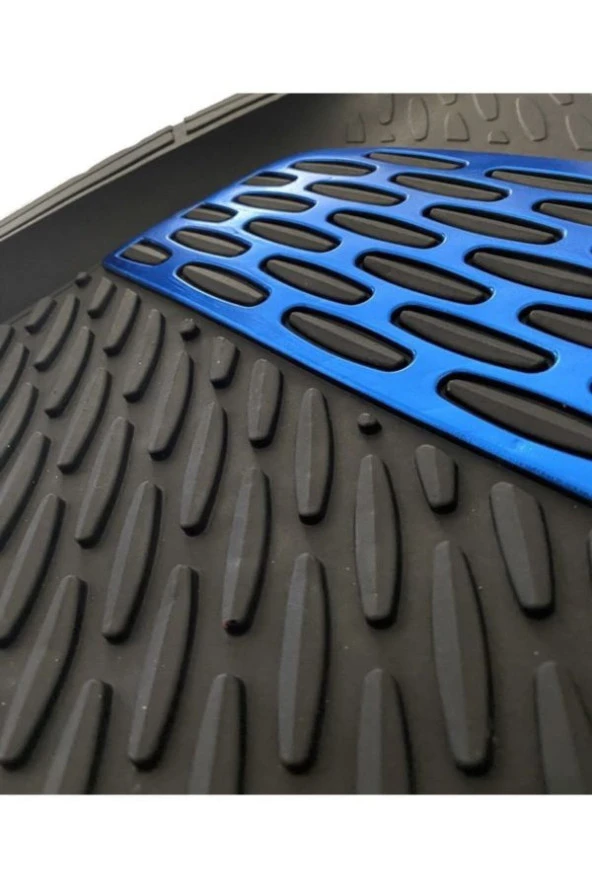 Ford Fiesta Uyumlu Universal Derin Havuzlu Paspas Krom Mavi - Resim 2