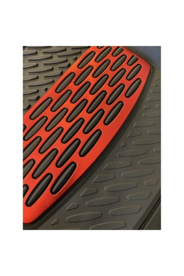 Ford Puma Uyumlu Universal Derin Havuzlu Paspas Krom Kırmızı - Resim 3