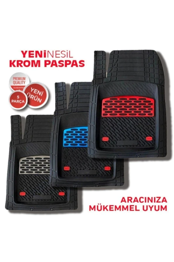 Fiat / Tofaş Tipo Uyumlu Krom Mavi Universal Derin Havuzlu Paspas ürün görseli