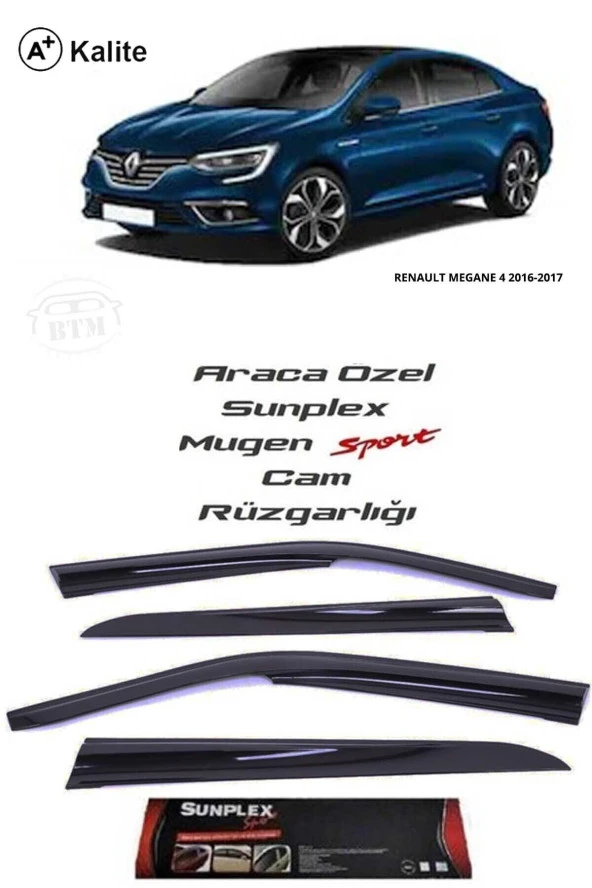 Renault Megane 4 Cam Rüzgarlığı Marka Mugen 4lü ürün görseli