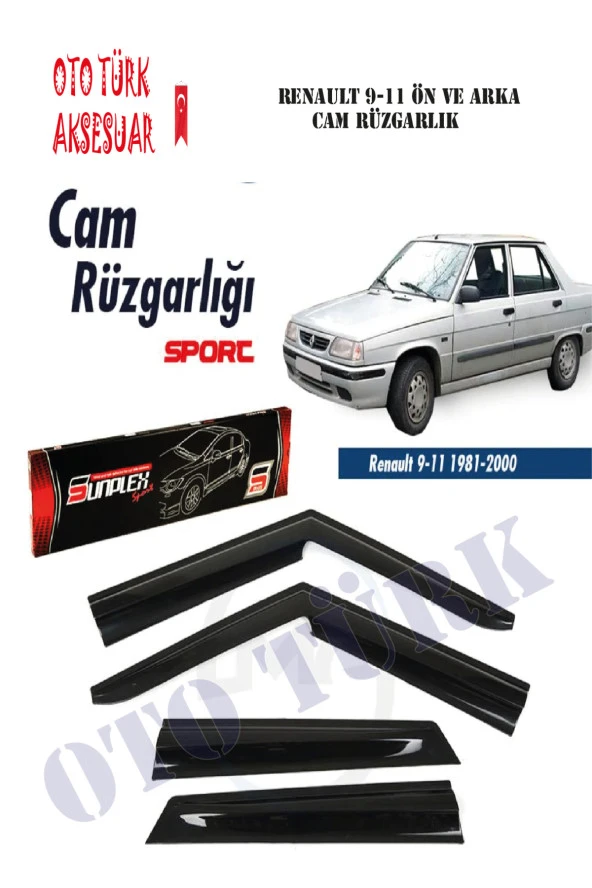 Renault 11 Sport Mugen Cam Rüzgarlığı Ön Arka Sunplex A+ Kalite