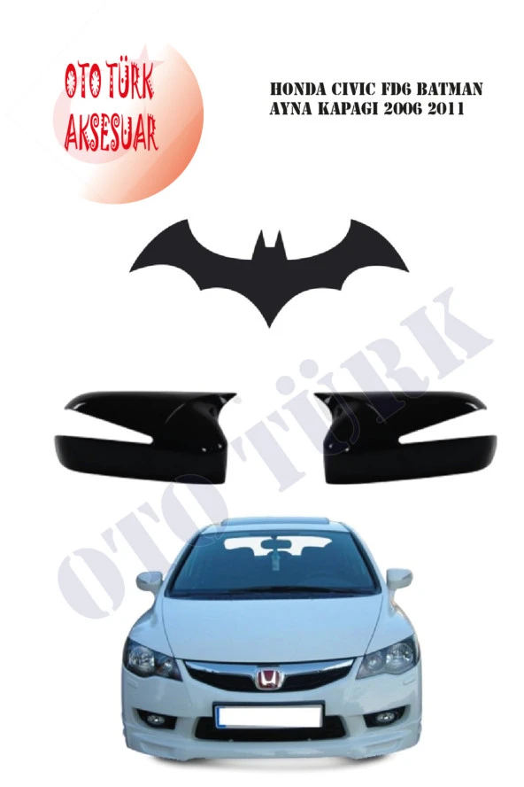 Honda Civic FD6 Yarasa Batman Ayna ve Kelebek Cam Rüzgarlığı 2li - Resim 2