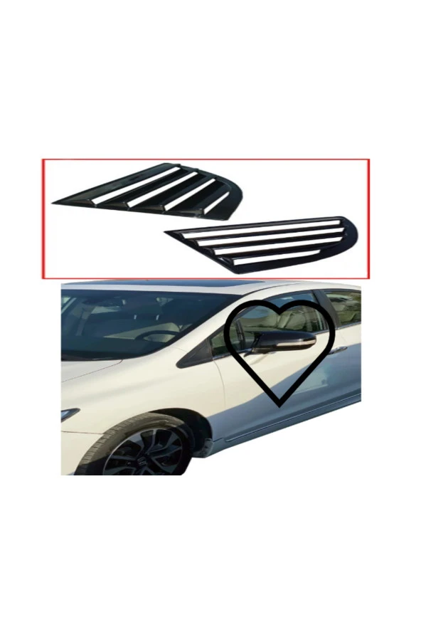 Honda Civic FB7 Yarasa Batman Ayna ve Kelebek Cam Rüzgarlığı 2li ürün görseli