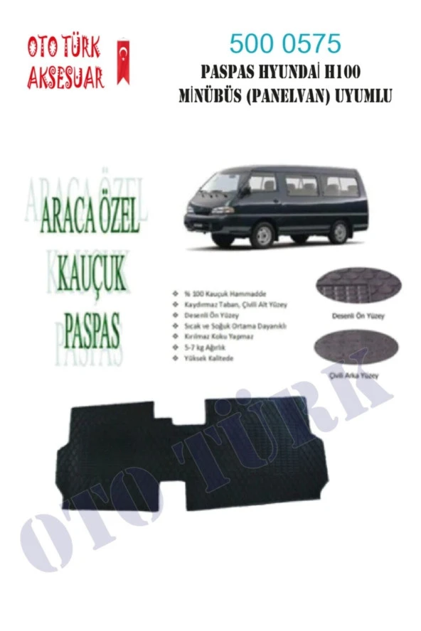 Hyundaı H100 Minibüs Ve Panelvan Kauçuk Paspas Ön ürün görseli