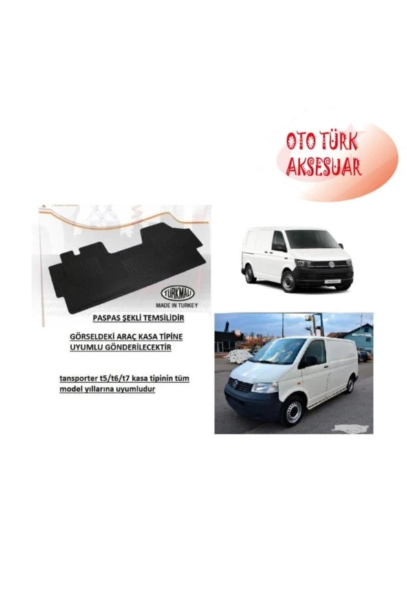 Vw Transporter T5 - T6 - T7 Minibüs Ve Panelvan Kauçuk Paspas Ön ürün görseli