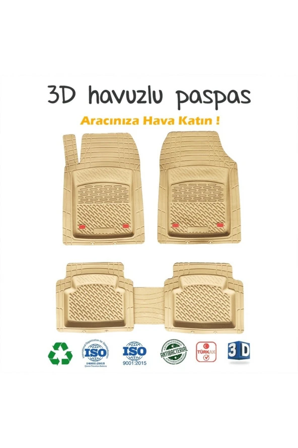2006 Model Ford Tourneo Connect Için Havuzlu Tip Universal Lüks Bej Paspas ürün görseli
