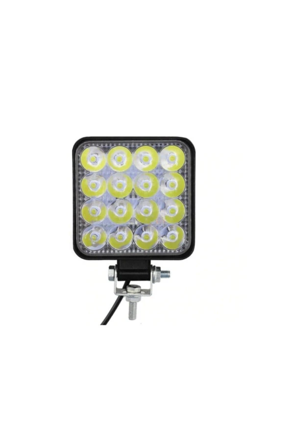 Off Road Beyaz Işık Sis Farı Lambası 16 Led Kare 12-24v 48 Watt 16 Adet ürün görseli 1