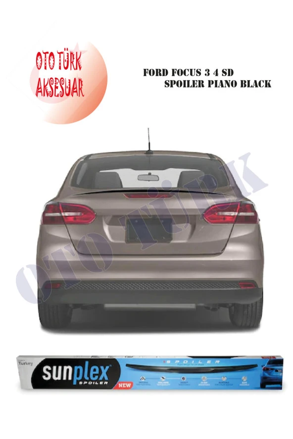 Ford Focus 3 Sedan Spoiler Piano Black Sunplex A+ Kalite