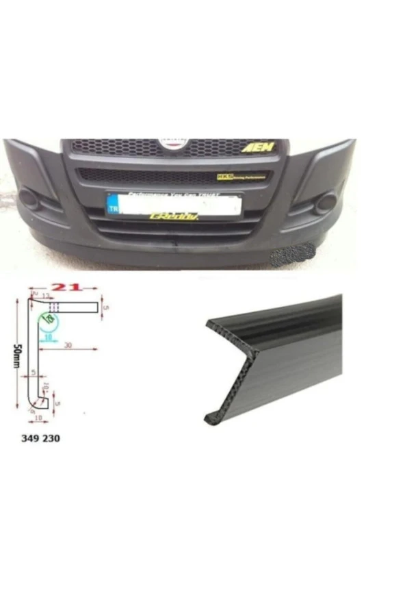 Ön Tampon Altı Plastik Lip Spoiler En 7 Cm Boy: 230 Cm Üniversal