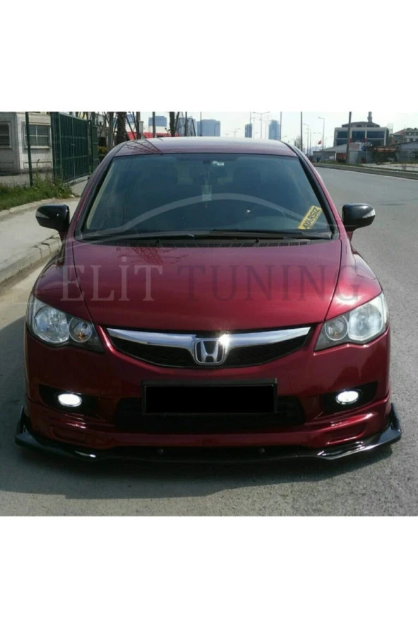 Honda Civic Fd6 Ön Lip Ön Tampon Eki 3 Parça Parlak Siyah