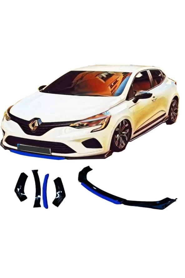 4 Parça Renault Clio 4 - Ön Lip Kırmızı-sarı-mavi Dilli