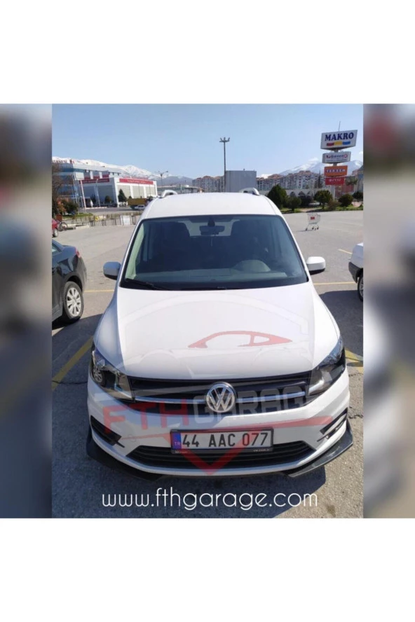 Volkswagen Caddy - 3 Parça Kanatlı Ön Lip Piano Black