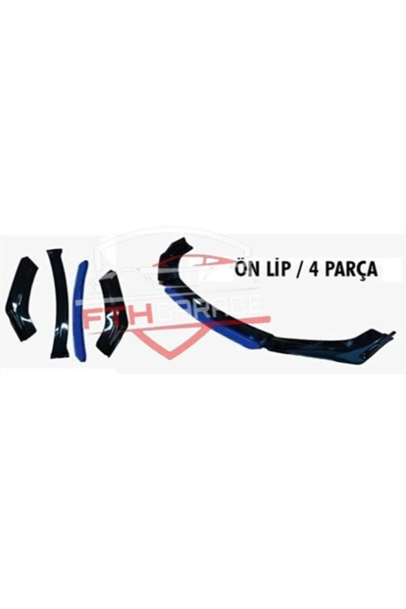 4 Parça Renault Megane 2 - Ön Lip Kırmızı-sarı-mavi Dilli - Resim 2