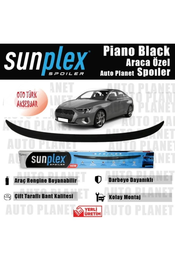 Audı A3 Sedan 2013-2019 Spoiler Piano Black (enjensiyon Baskı)