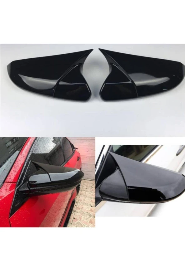 Volkswagen Polo 2009-2017 Uyumlu Piano Black Parlak Siyah Batman Yarasa Ayna Kapağı