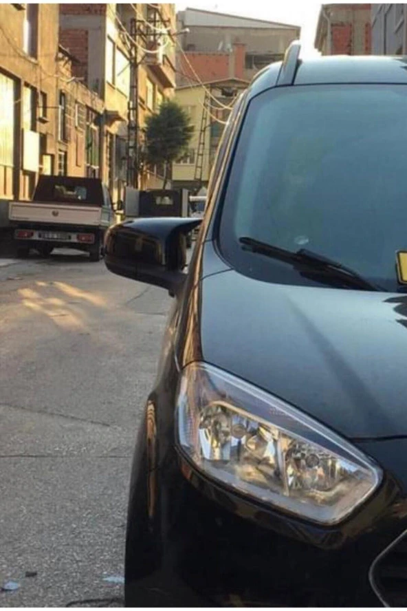 Ford Courier 2018-2021 Uyumlu Batman Yarasa Ayna Kapağı Piano Black Abs Plastik Batman